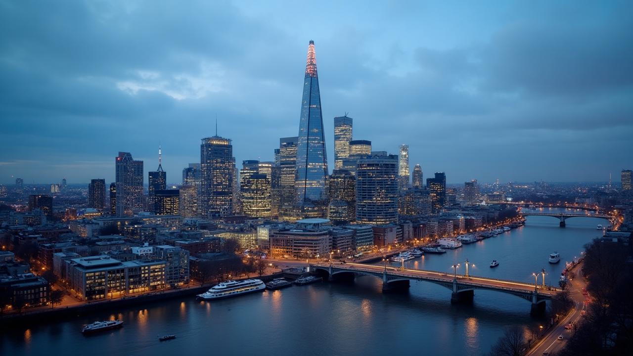 London skyline with the full Shard visible